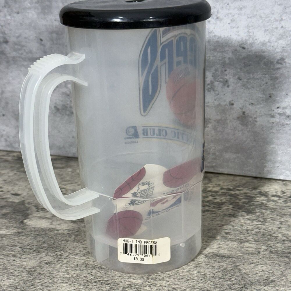 Vintage Indiana Pacer NBA Plastic Travel Mug Cup 90s USA - Picture 3 of 4